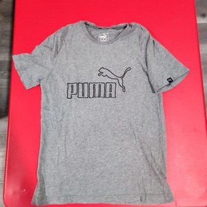 Puma T-shirt with embroidered logo grey man's size S
